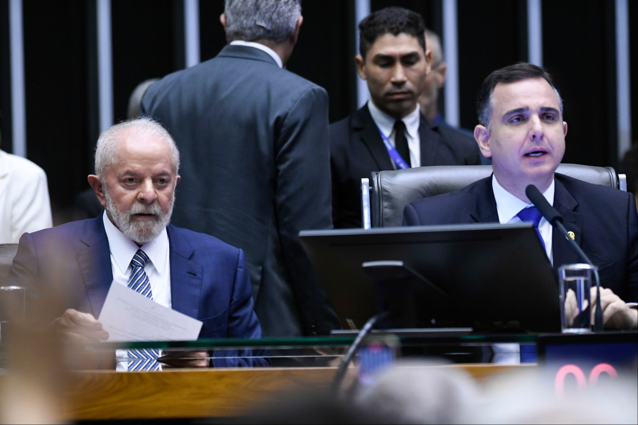 Plenário do Congresso O presidente Lula e o presidente do Congresso Nacional, Rodrigo Pacheco