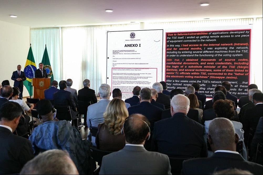 Presidente Jair Bolsonaro reuniu embaixadores nesta segunda-feira (18) em evento fora da agenda oficial Presidente Jair Bolsonaro reuniu embaixadores nesta segunda-feira (18) em evento fora da agenda oficial