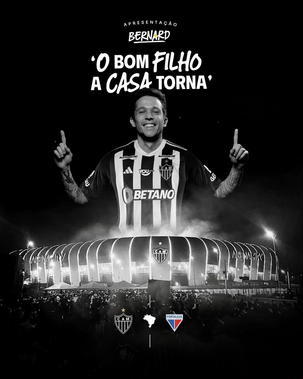 Bernard será apresentado na Arena MRV, no próximo domingo (23)
