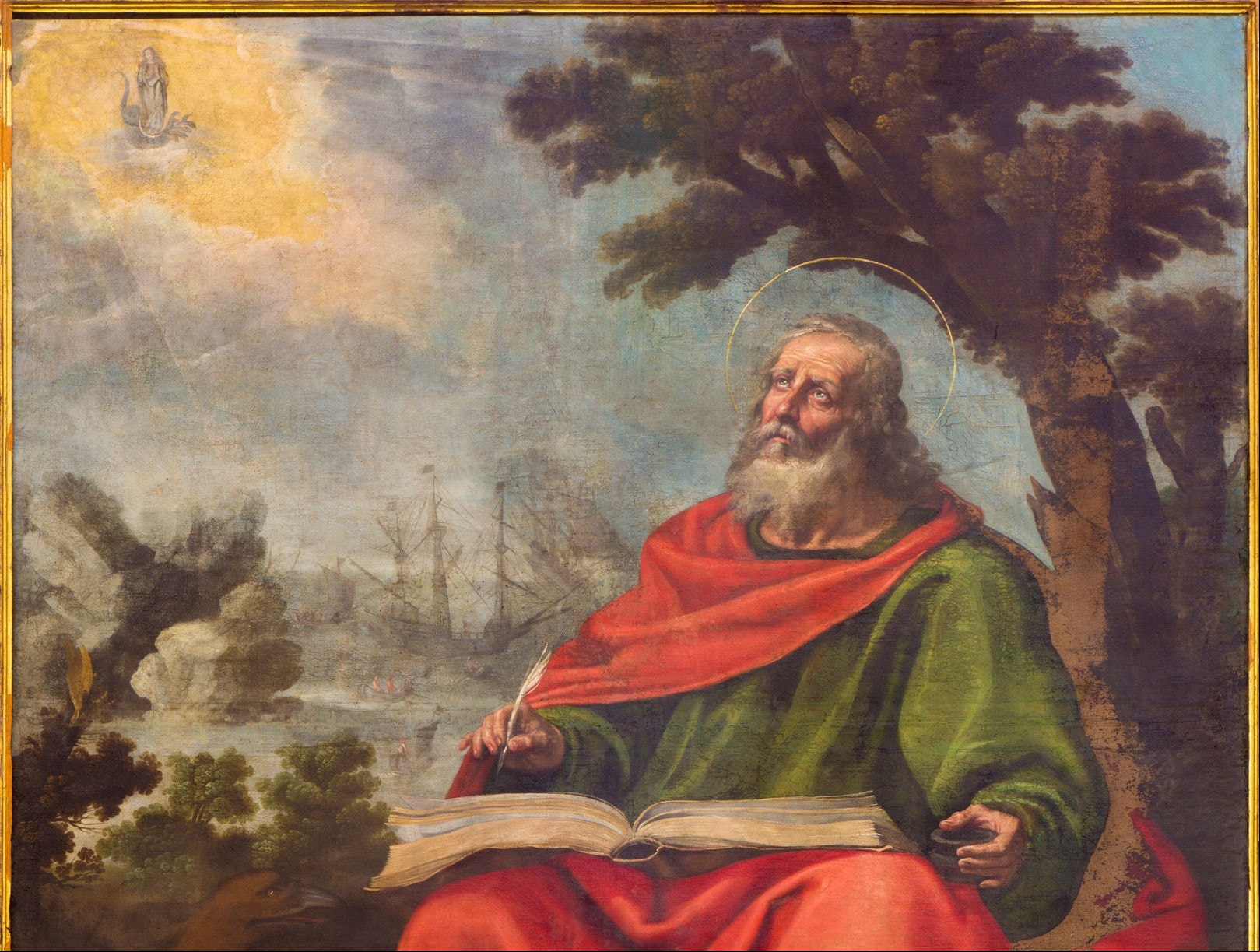 Reprodução de quadro a óleo sobre são João