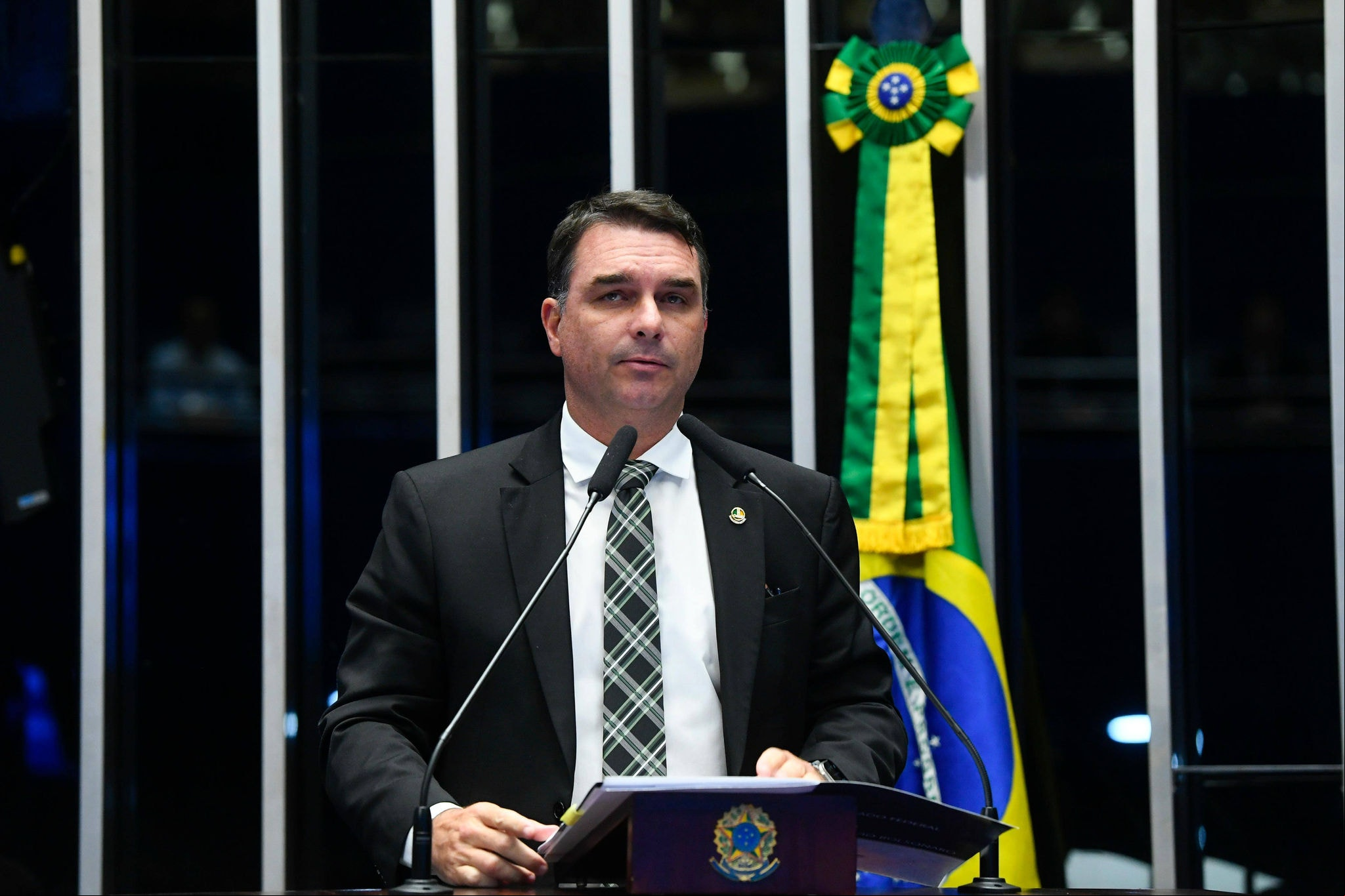 O senador Flávio Bolsonaro, relator do projeto das saidinahs temporárias O senador Flávio Bolsonaro, relator do projeto das saidinahs temporárias
