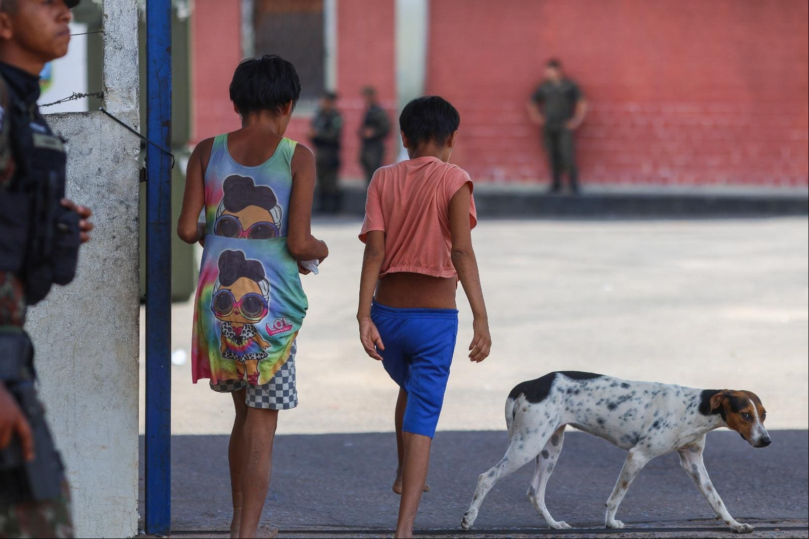 Especial Yanomami Cachorro circula em área do Hospital de Campanha da Força Aérea Brasileira , montado na Casa de Saúde Indígena (Casai), em Boa Vista. Foto: Flávio Tavares / O Tempo