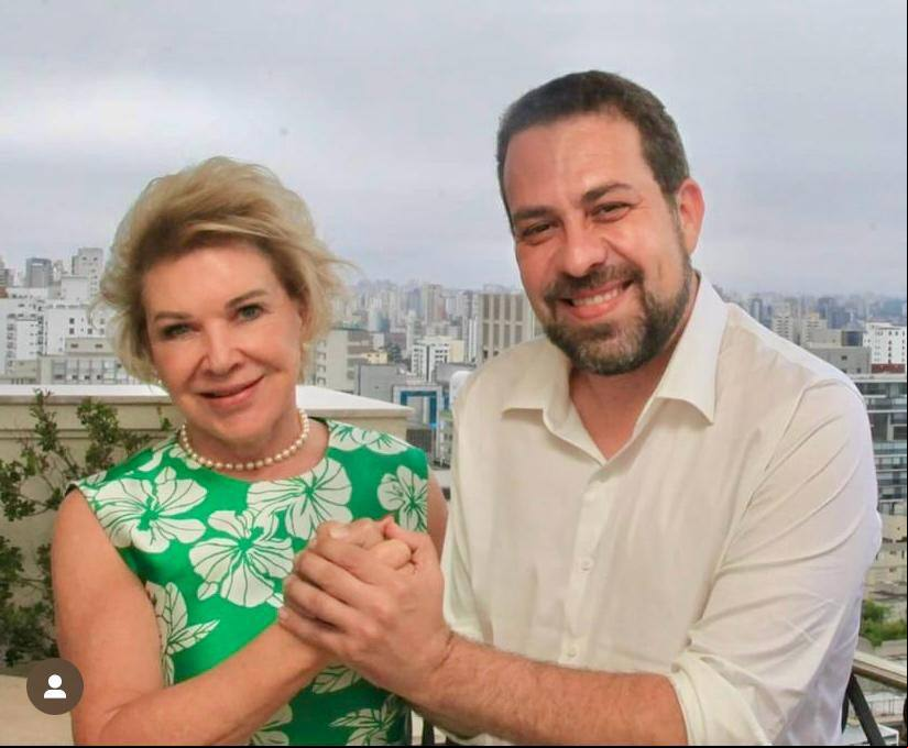 Marta Suplicy e Guilherme Boulos Marta Suplicy e Guilherme Boulos postaram foto de mãos dadas, após almoço
