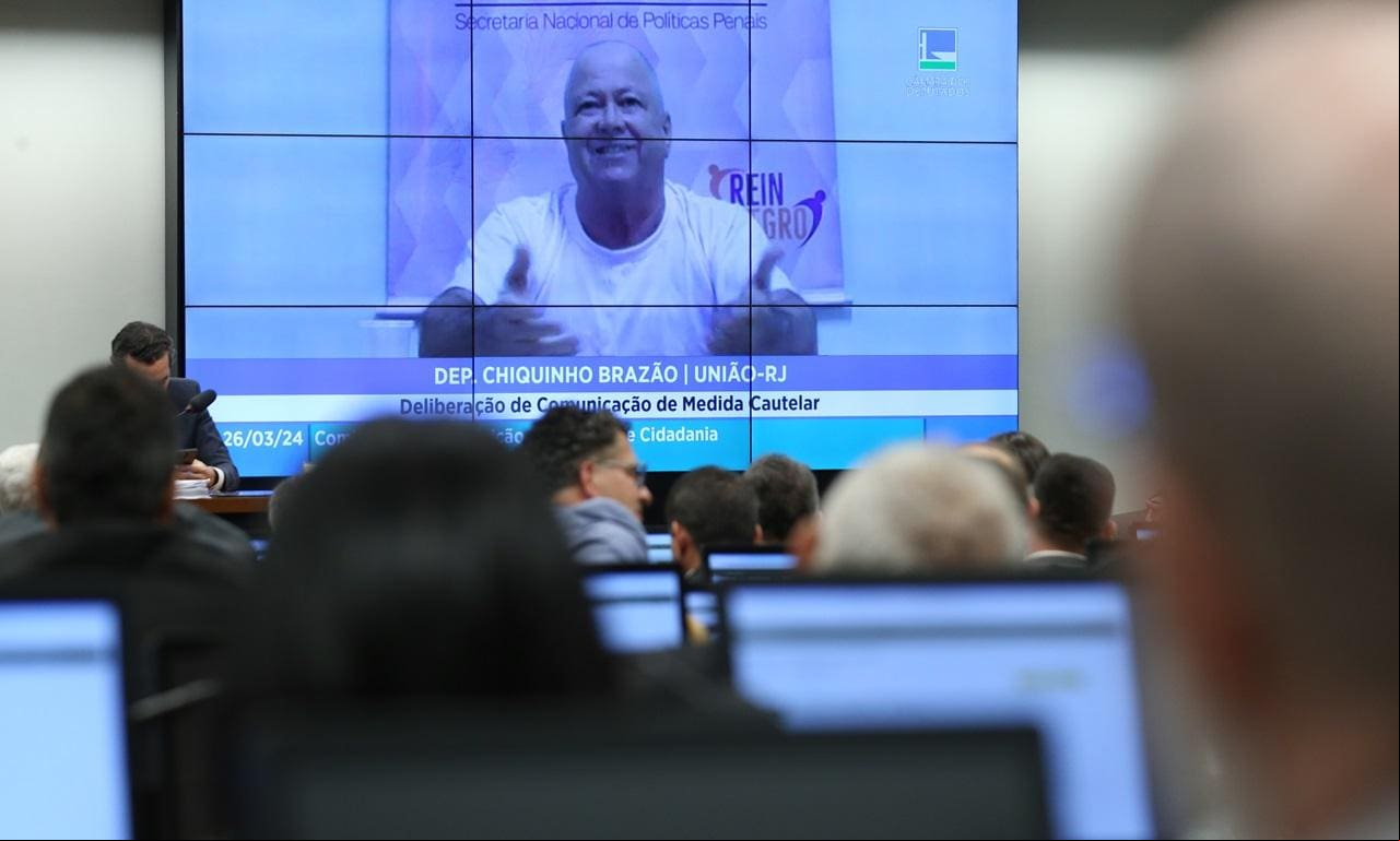 Chiquinho Brazão O deputado Chiquinho Brazão durante sua própria defesa na CCJ da Câmara, em 26 de março