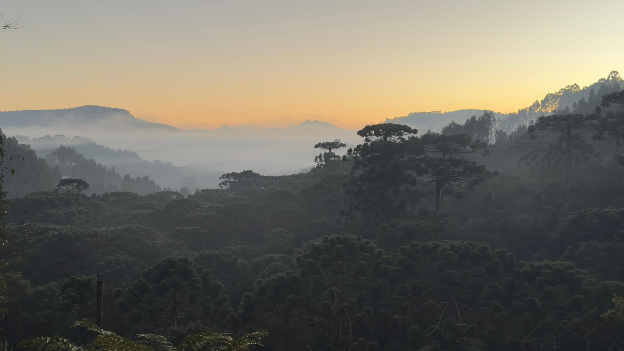 A paisagem de Monte Verde na manhã de sábado, dia 3 de maio